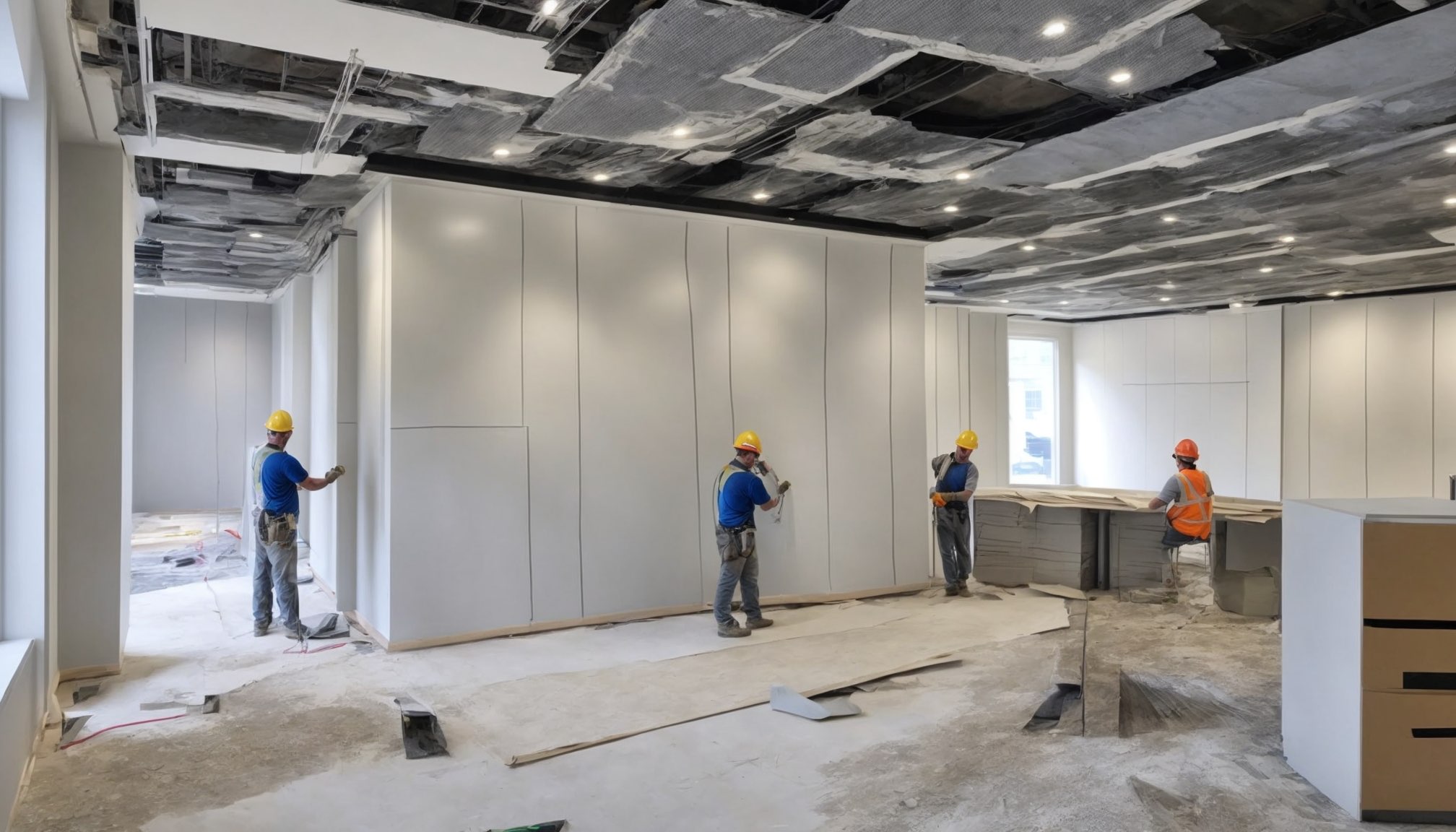 Commercial drylining project in a Milton Keynes office building