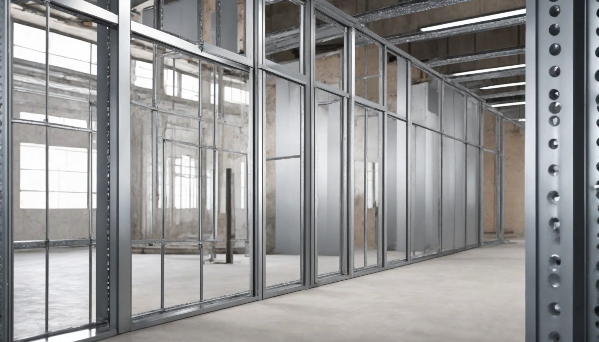 Metal stud partitioning framework in a Milton Keynes building